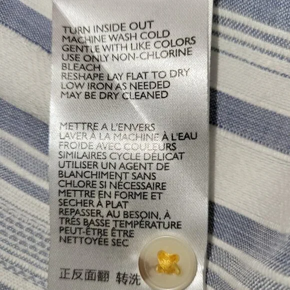 Anthropologie The Cate Classic Button Up Embroidered Stripe Shirt Women's SZ XS - Picture 11 of 13